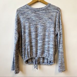 Aerie Knit Top Jersey Pullover Blue Brushed Soft and Cozy Women's Size XS